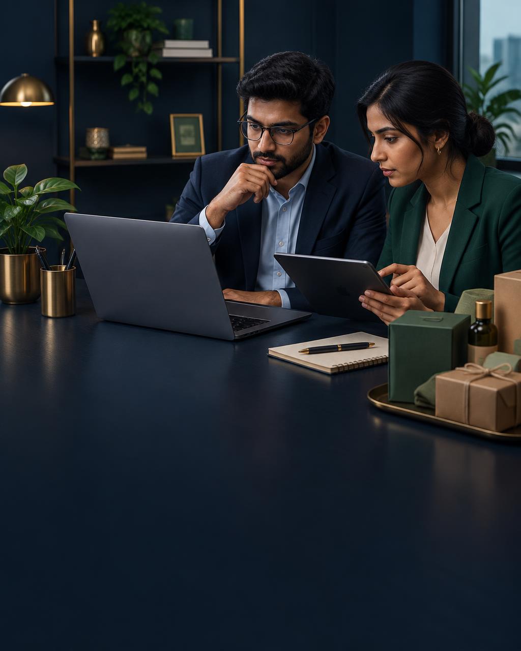 E-commerce professionals reviewing checkout and refund information